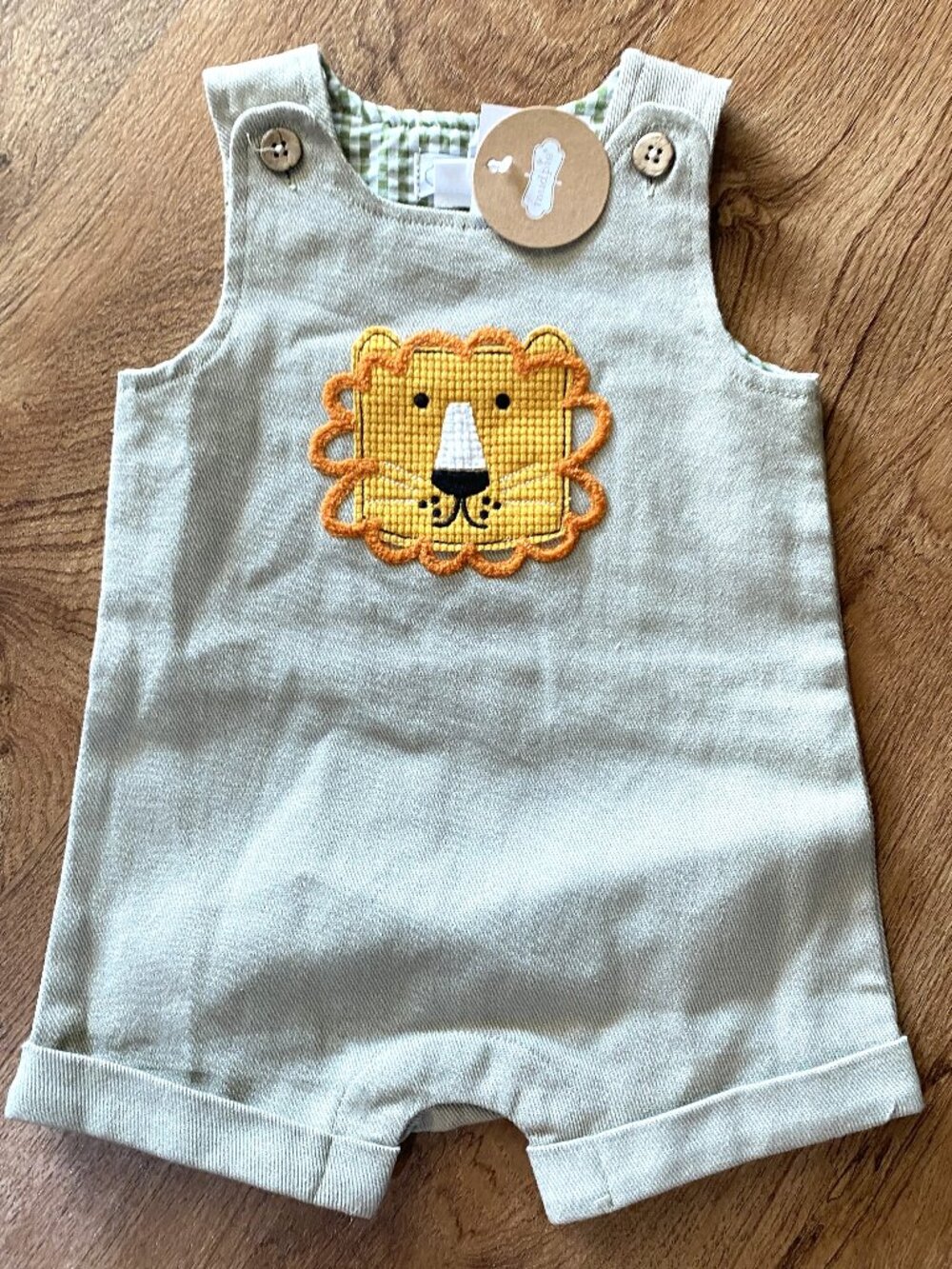 NWT MUD PIE Lion Face Jon Jon One Piece Overall -6-9 Months